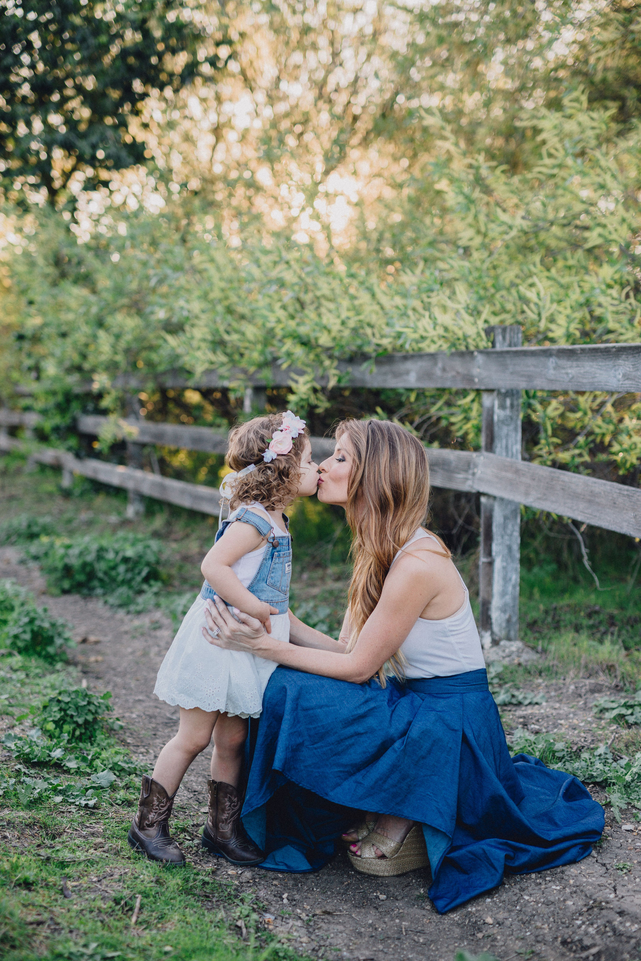 Mother Daughter Kisses