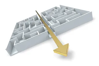 streamlined experience with embedded defi, arrow through the maze