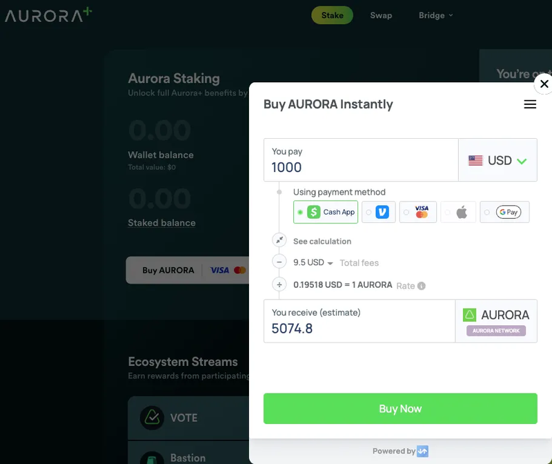 Aurora Plus buy interface