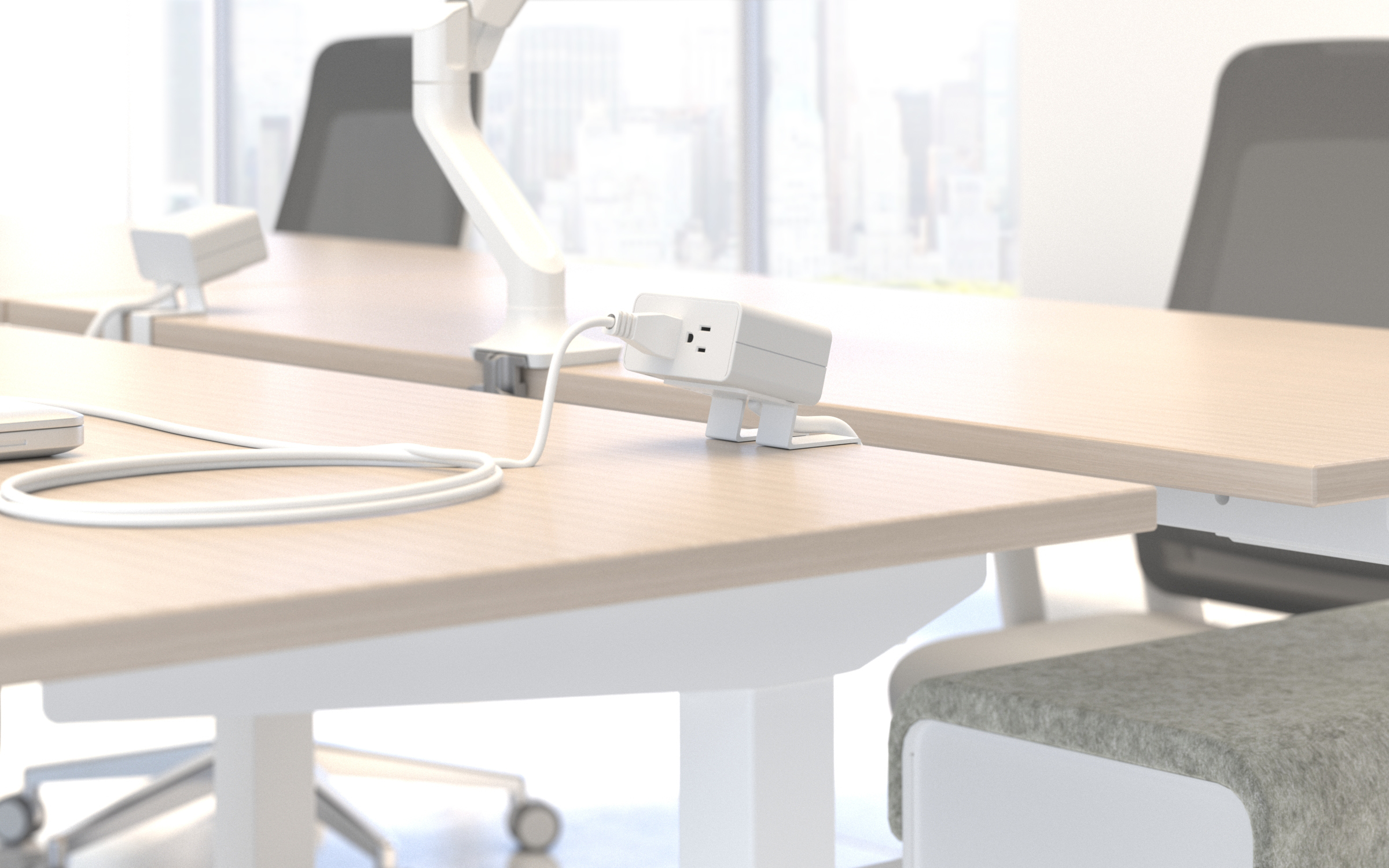 AMQ Eco Desktop Power Box | Desk-Mounted 110V Outlet