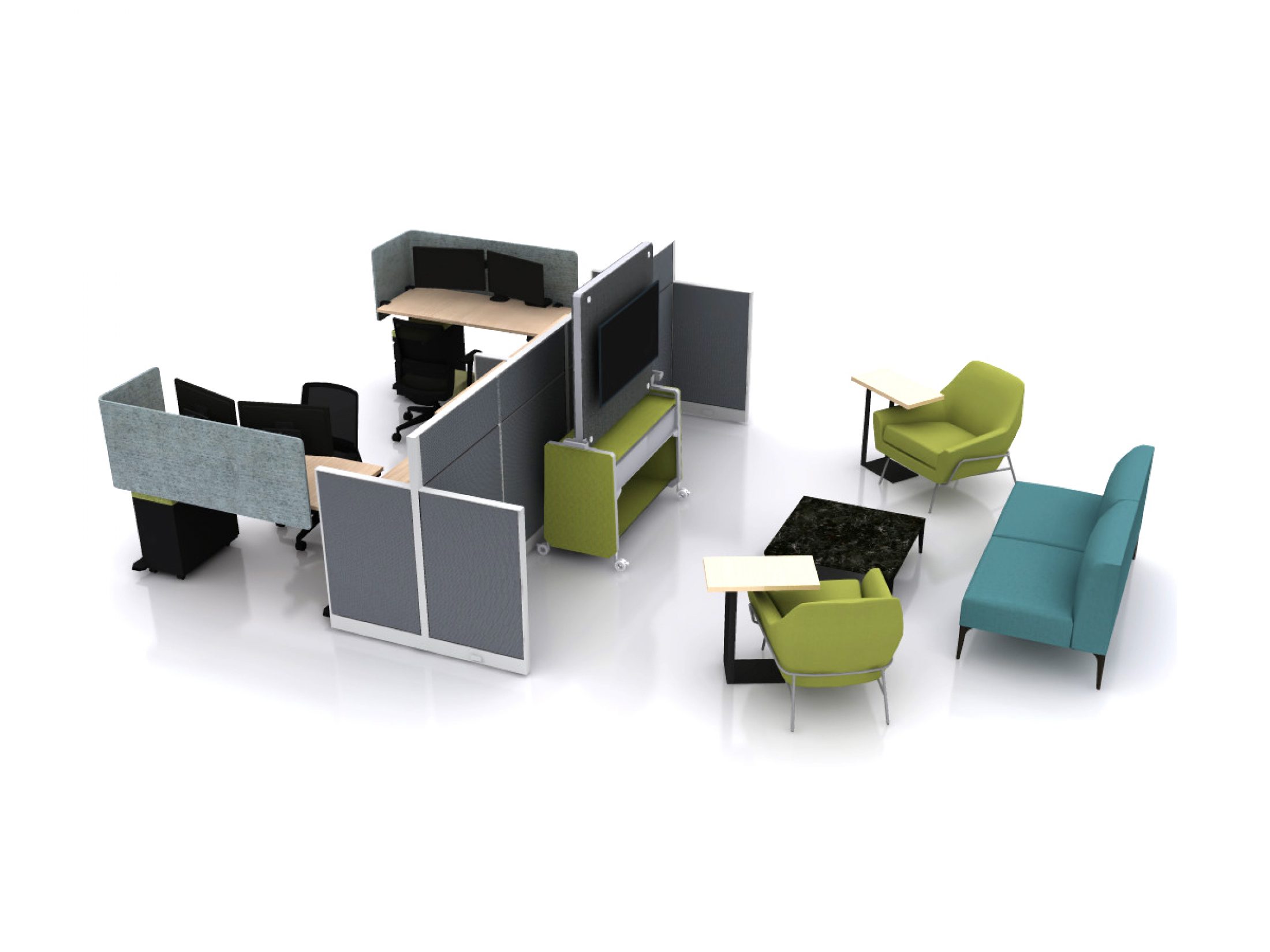 AMQ Solutions PanelBased Workstations with Lounge