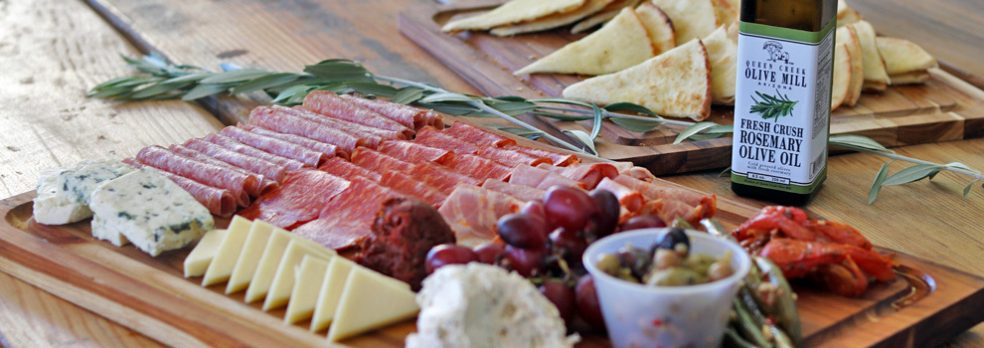 A charcuterie and cheese board available at Queen Creek Olive Mill