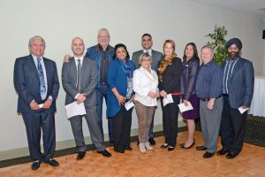 New board includes (from left) Sherrold Haddad, Brock Lazaruk, Shell Bussey, Nazreen Mohammed, Judy Higginbotham, Jas Chhina, Margarett Lange, Tammy Johnson, Jeff Richards and Baljit Sabharwal. Missing is John Gibeau.