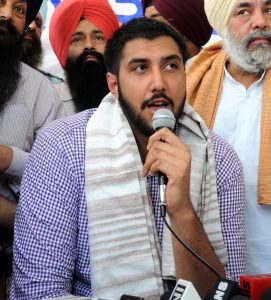 Amritsar: NBA basketball player Gursimran `Sim` Bhullar during a press conference in Amritsar on May 5, 2015. (Photo: IANS)