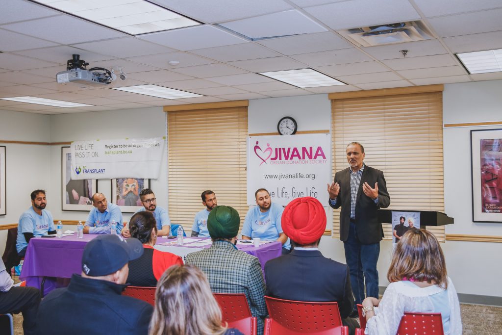 Harry Bains addresses the Jivana meeting. Photo: Submitted