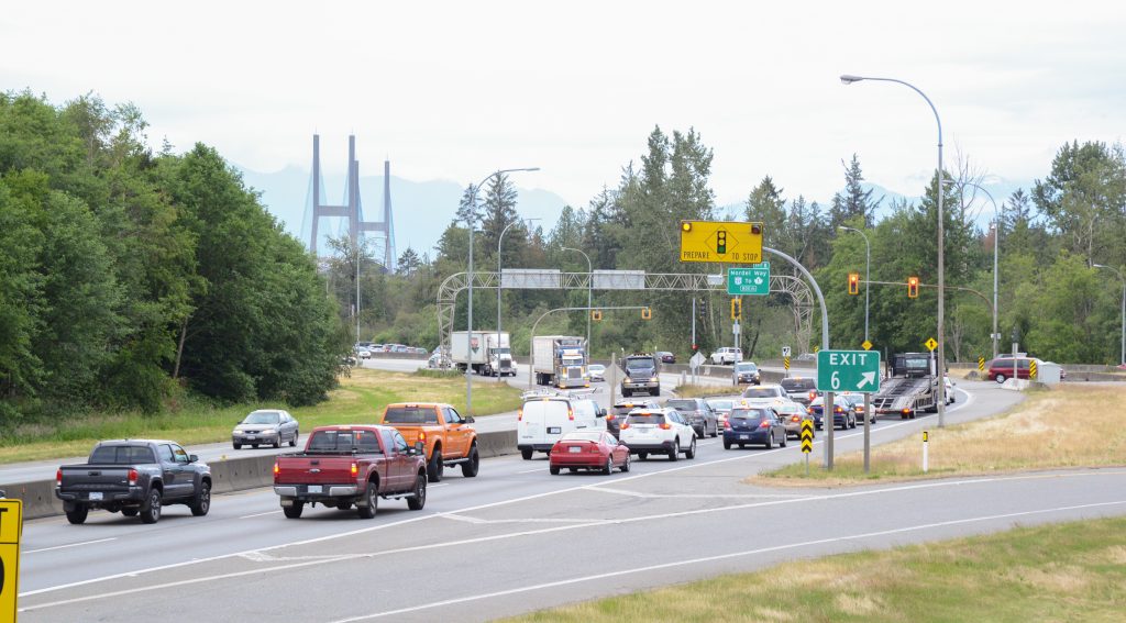 Intersection, Highway 91 and Seventy-Second Avenue at 6:30 am, June 9, 2016. Photo: Ray Hudson