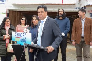 Liberal Candidates, Puneet Sandhar for Surrey Panorama and Jas Johal for Richmond-Queensborough, announce tax credit will encourage building secondary suites.  Photo: Ray Hudson