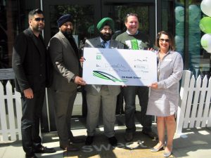 L-R: Sanj Rana, TD; Gurjiv Chahil, TD Canada Trust; Ravi Kochhar, Branch Manager, TD Canada Trust; Bill Cunningham, TD Commercial Banking and Tahzeem Kassam, Chief Operating Officer, DIVERSEcity.