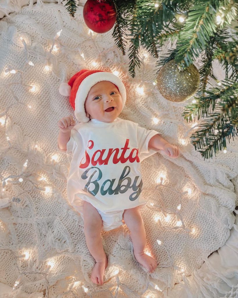 Little babu dressed as Santa