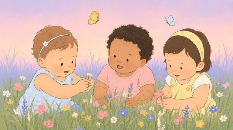 Little girls with Beautiful rare girl names playing