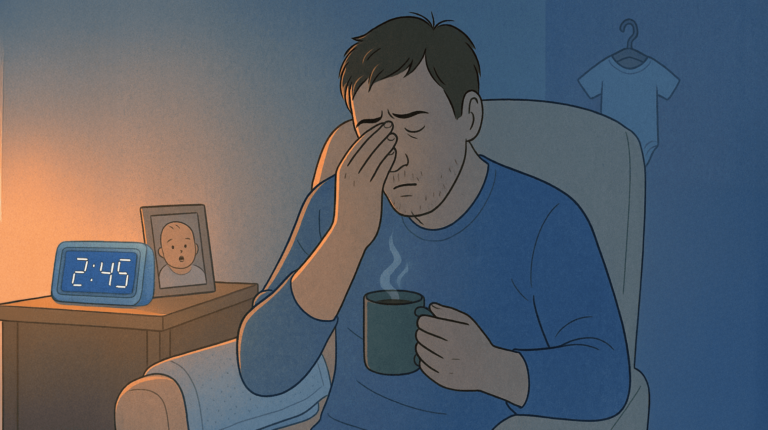 sleepy tired dad