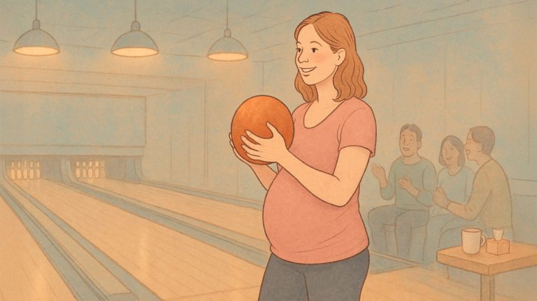 pregnant woman bowling