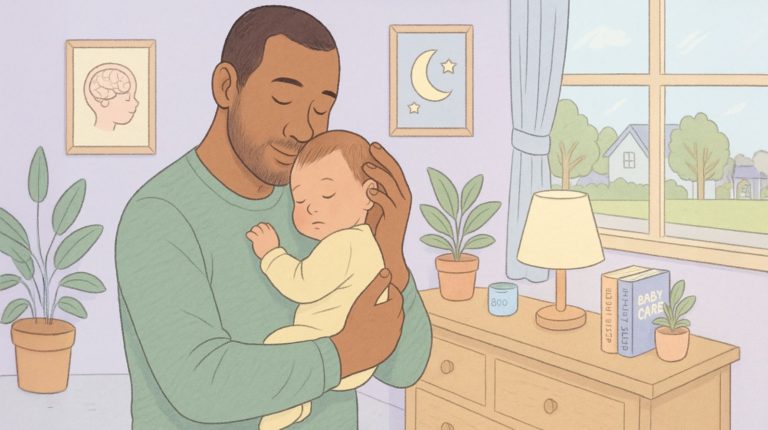 dad sleep training baby