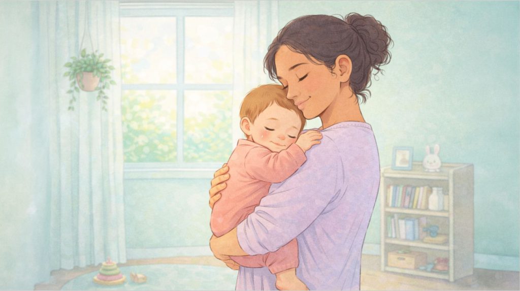 velcro baby clinging to mum