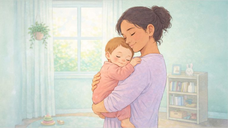 velcro baby clinging to mum