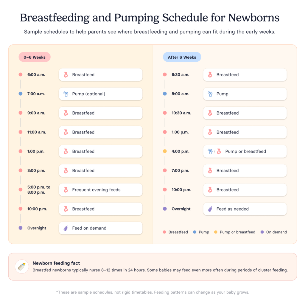 breastfeeding and pumping schedule