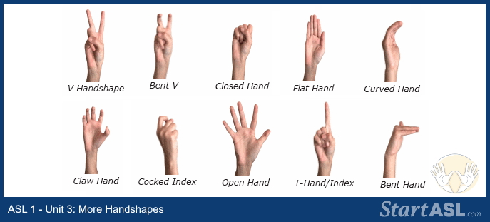 asl hand shape chart