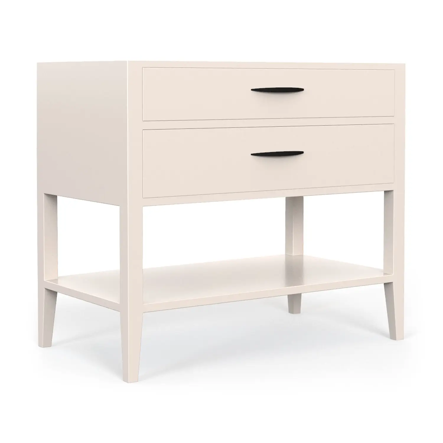 Clayton Nightstand Matte Black Finish with Vanilla Bean Wood Finish