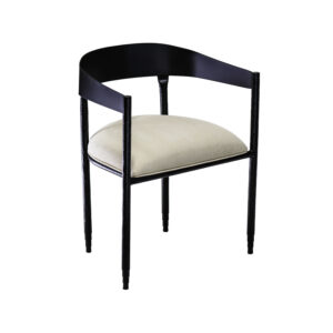 Lorenzo Chair (DC295H18) shown as Hand Hammered Black Finish with Chalk Performance Fabric.