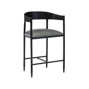 Lorenzo Barstool (B295H26XS) shown in Hand Hammered Black Finish with Halyard Coin vinyl.