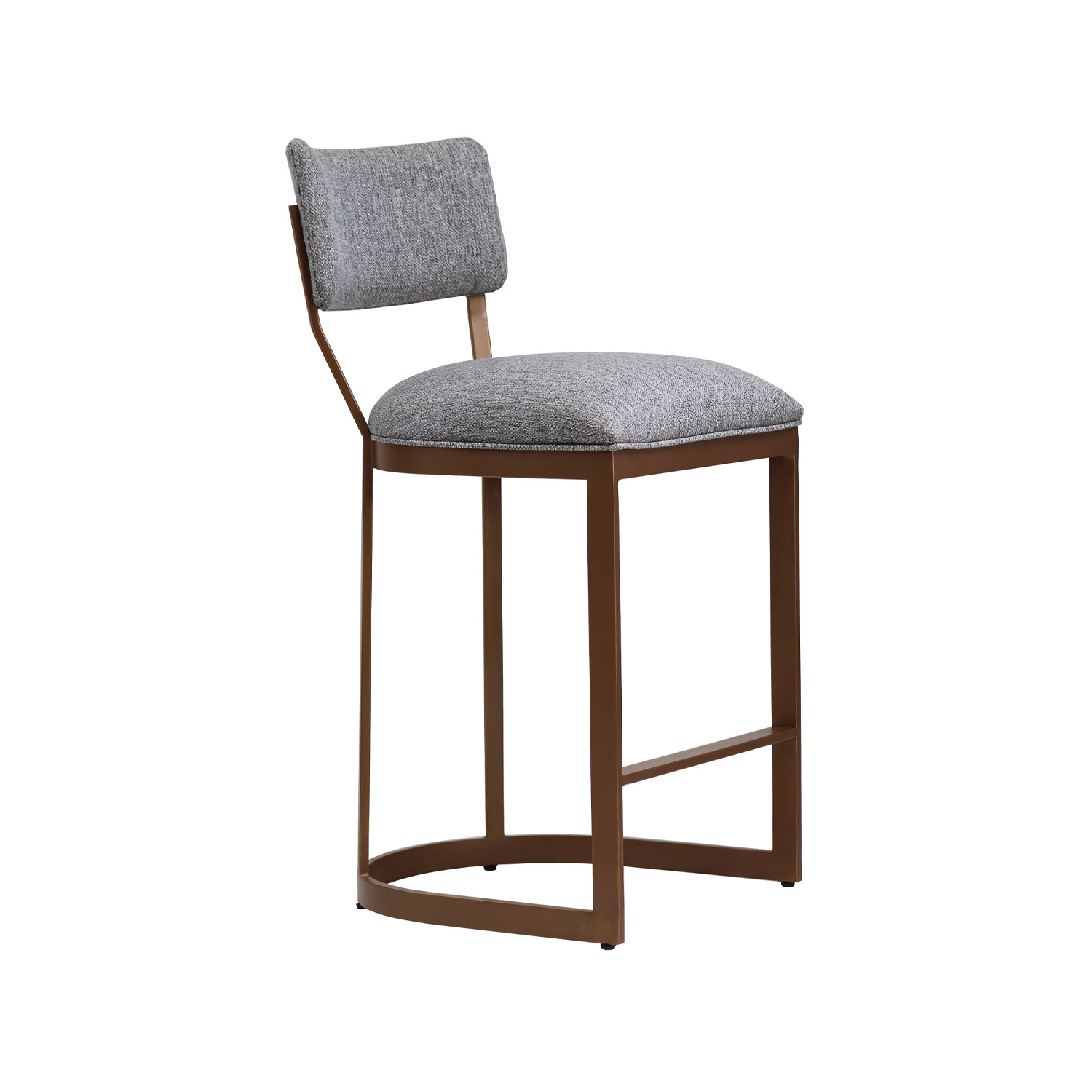 Olin B289XS barstool shown in Hand Hammered Copper Bliss finsih with Sugarshack Ash Performance fabric.