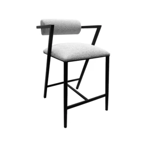 Solaris shown in Matte Black Finish with Zen Dawn Performance Fabric. Shown in an angle view.