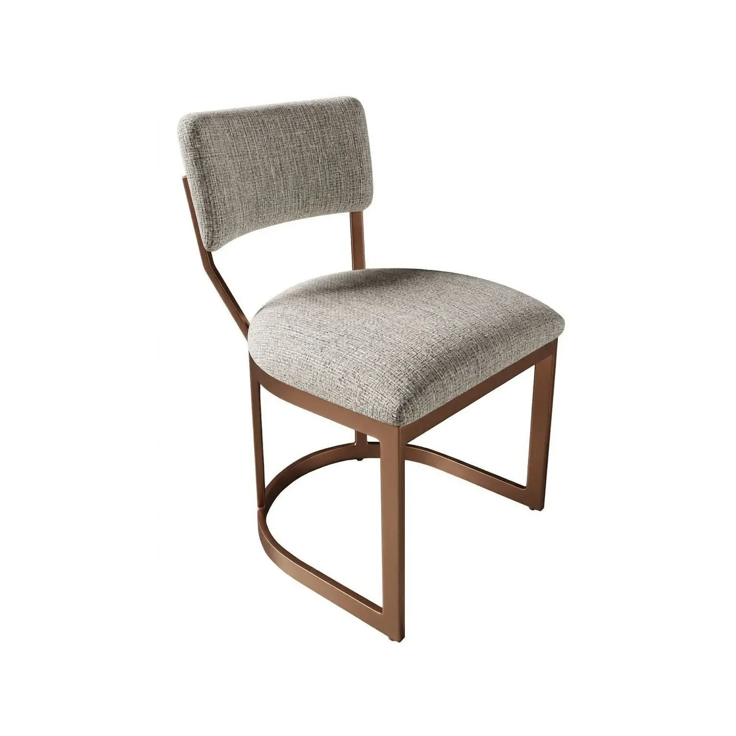 Olin dining chair (DC806H18) in Opaque Copper finish with Natural Oak Fabric.