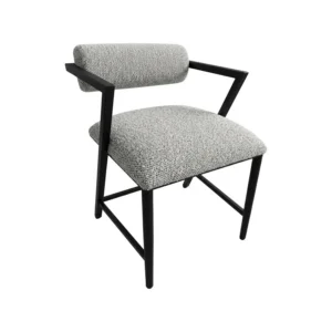 Solaris dining chairs (DC808H18) in Matte Black and Zen Dawn fabric