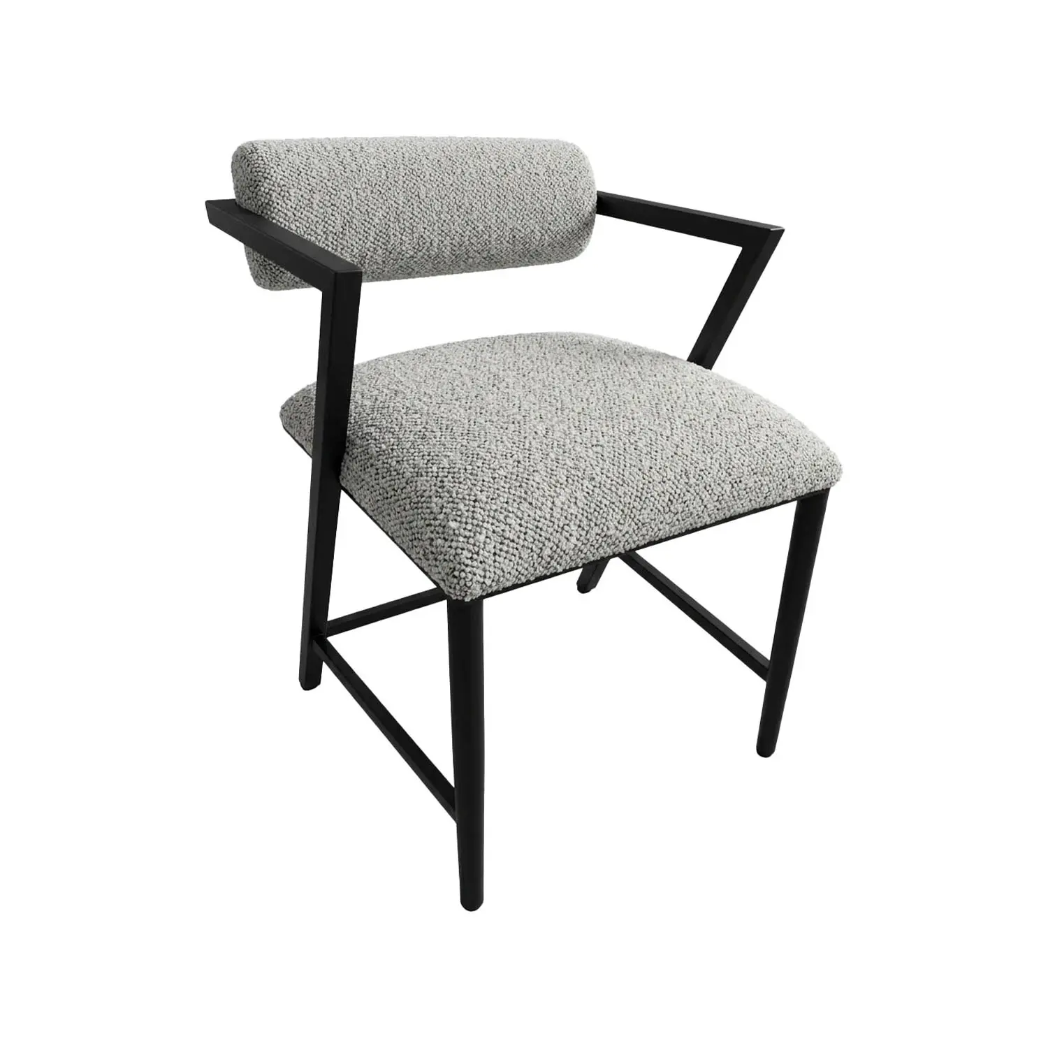 Solaris dining chairs (DC808H18) in Matte Black and Zen Dawn fabric