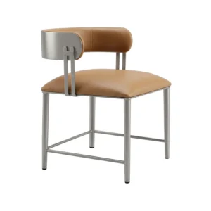 Sinclair dining chairs (DC807H18) in Hand Brushed Champagne and Dillon Luggage vinyl