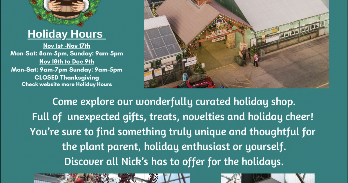 Nick's Garden Center Holidays Visit Aurora