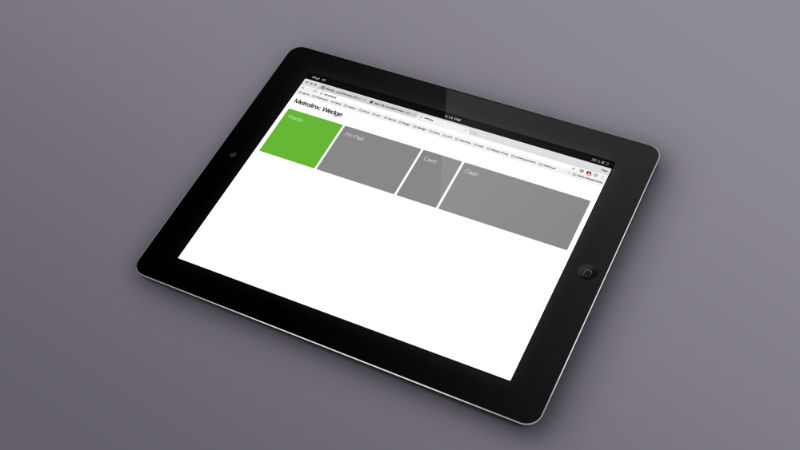 iPad with web browser displaying large buttons
