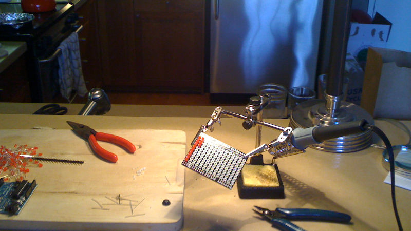 soldering station with circuit board holder