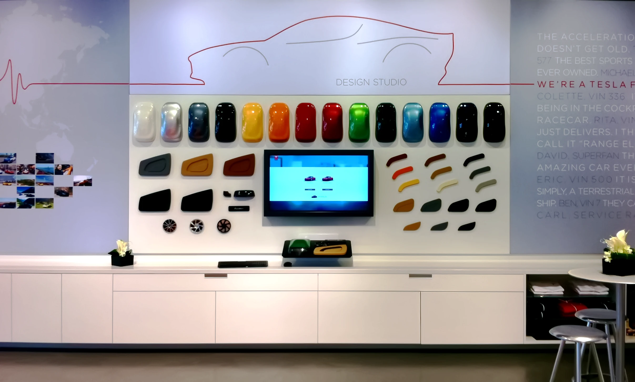tesla design studio wall
