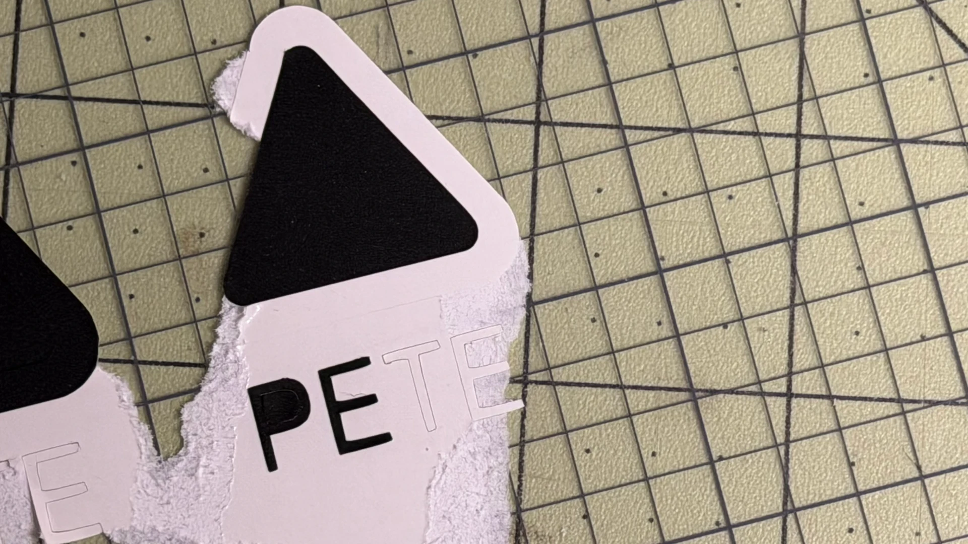 hand crafted sticker of pete logo messed up