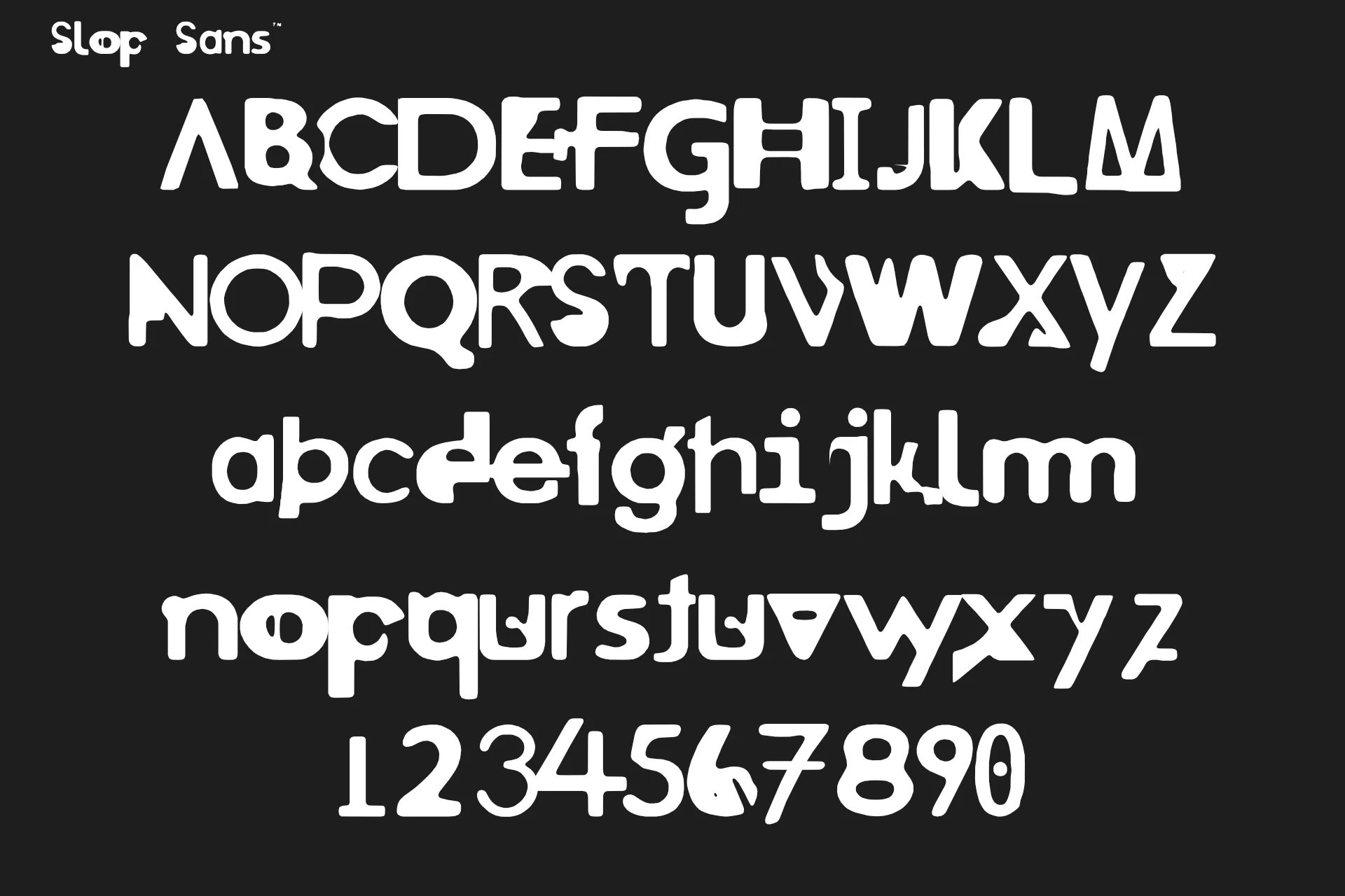 ai generated font called slop sans