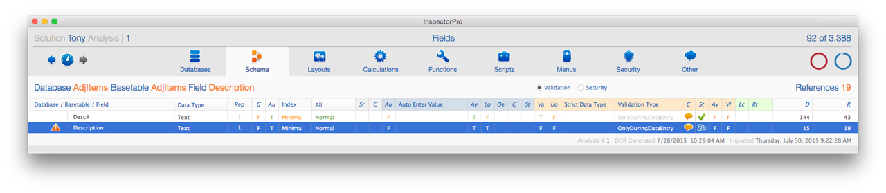 Donut visualization example for Schema