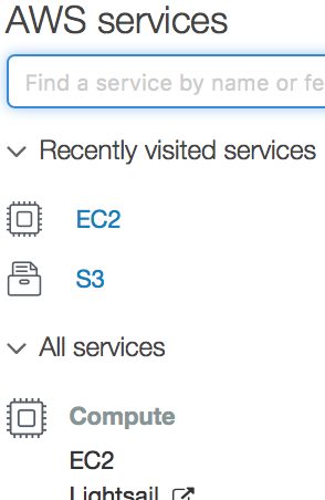 selecting EC2 dashboard