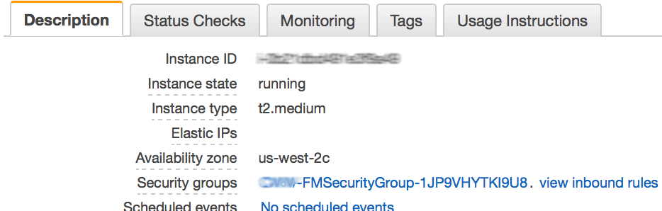 EC2 instance details