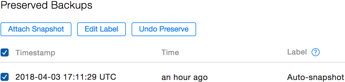 attach backup to server