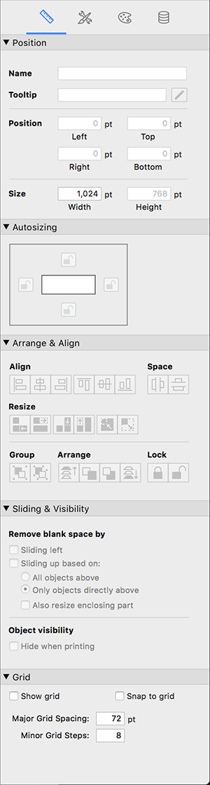 Layout - right palette