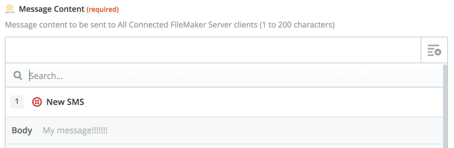 Message Content body