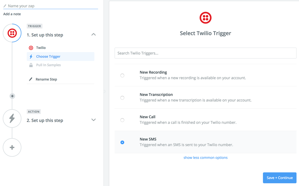 Select Twilio Trigger