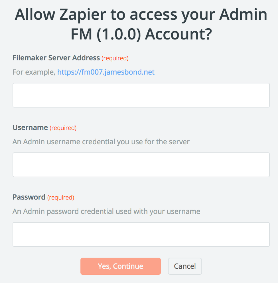 Allow Zapier to access Admin FM