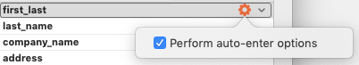 perform auto-enter options