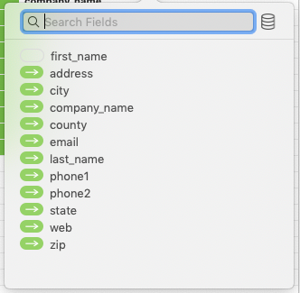 Field Selection filter