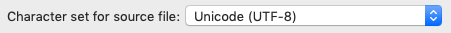 character set source file - Unicode 