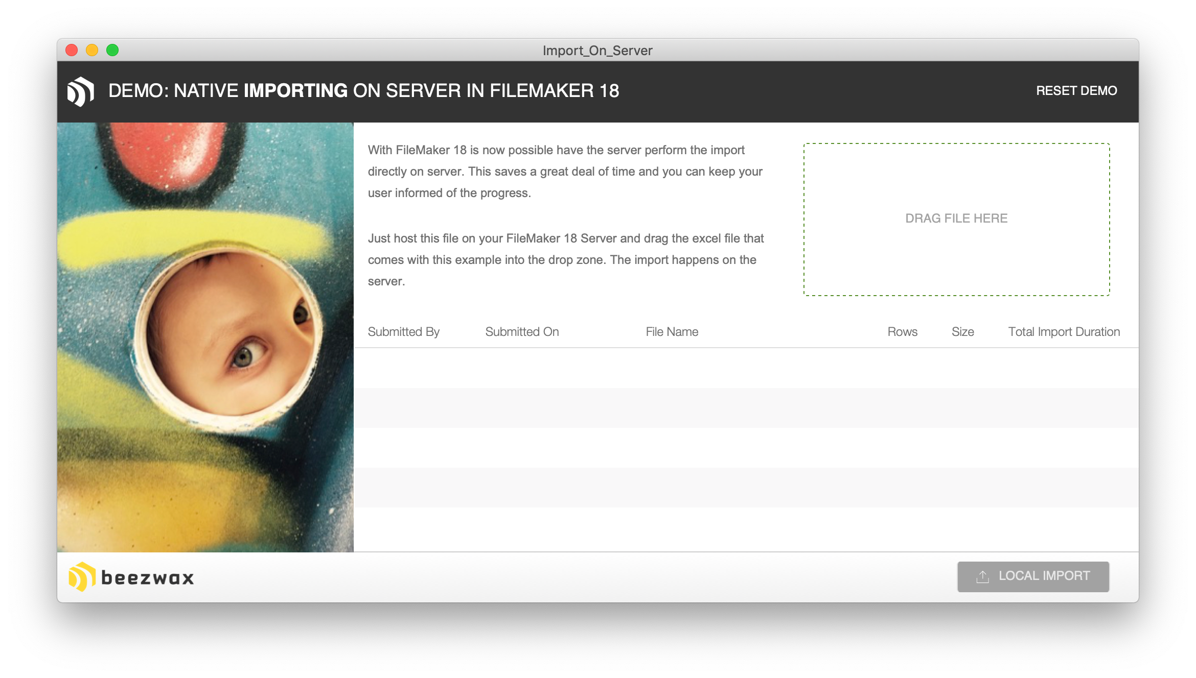 Native import demo screenshot