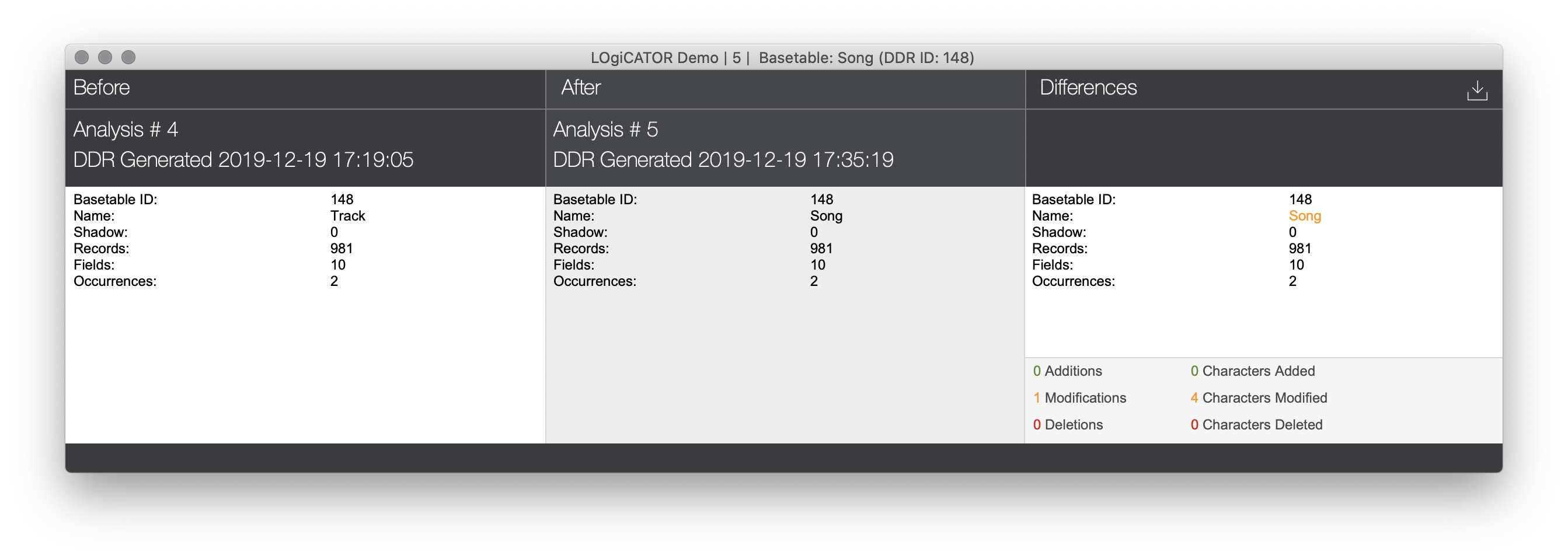 InspectorPro 7 Diff Report