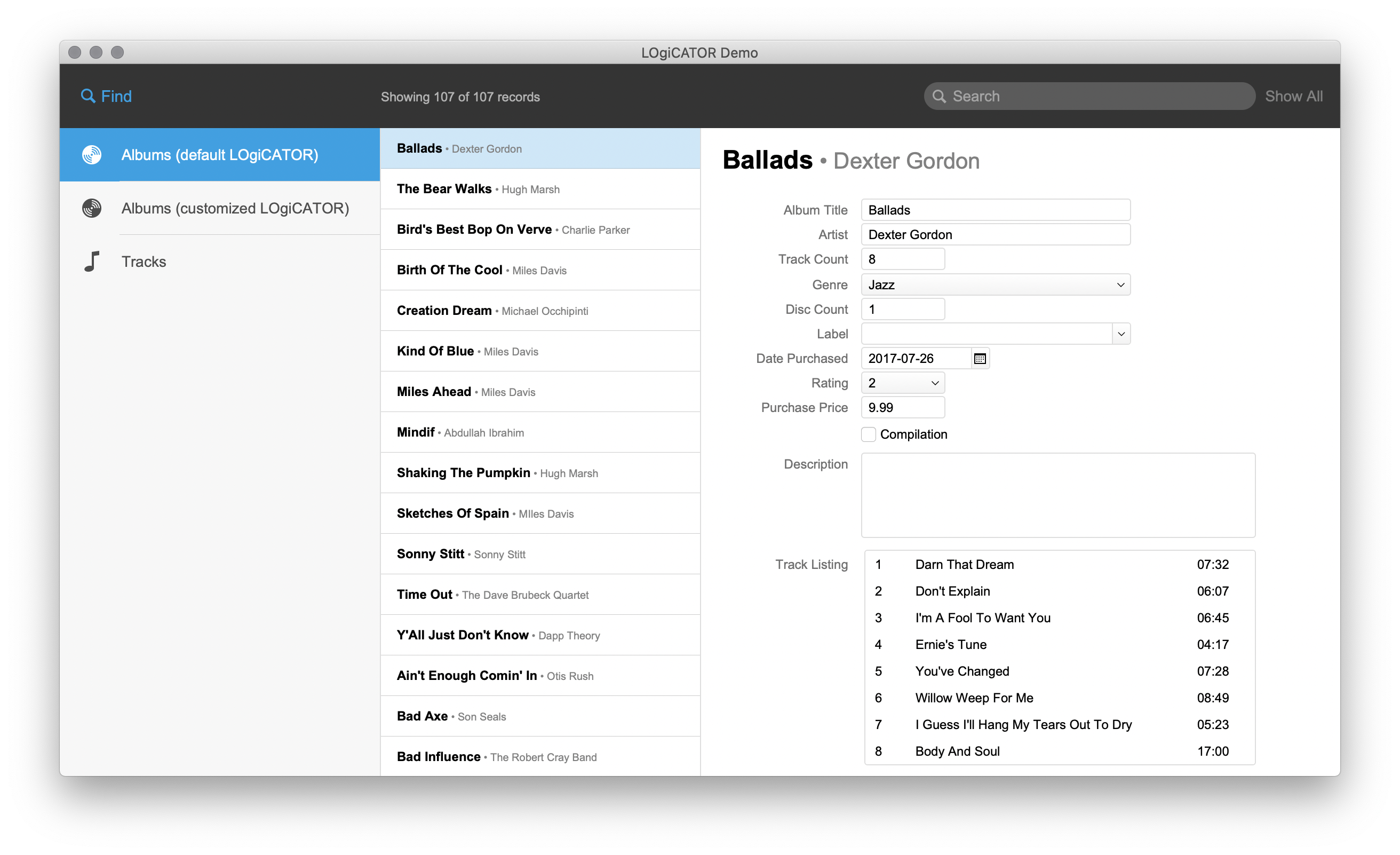 LOgiCATOR Demo Portal Layout